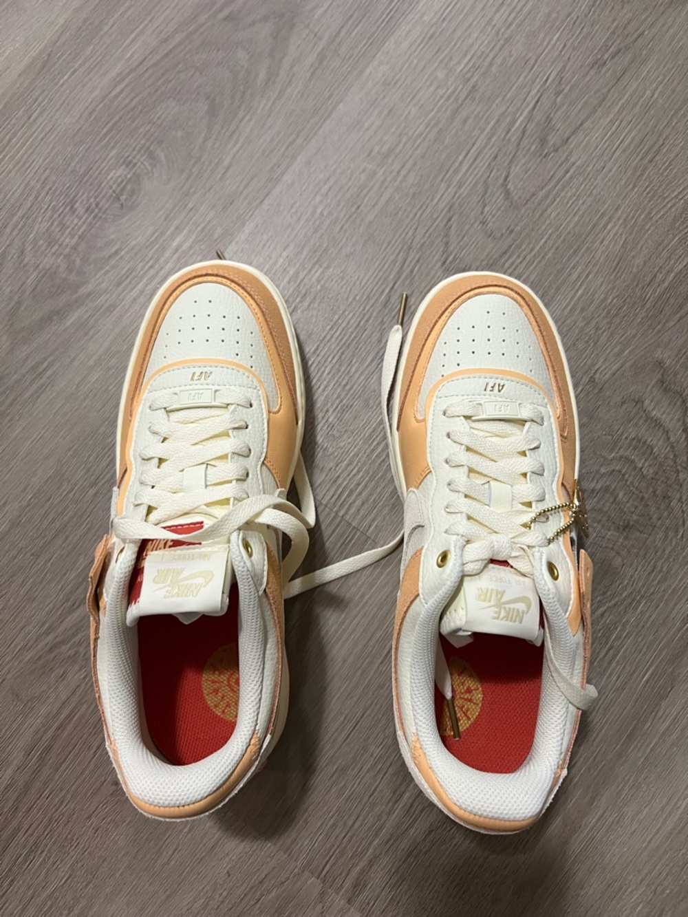 Nike Women's Sneakers - Cream and Peach